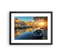 Poster 40x30cm Canale barca Amsterdam acqua Stampe Immagini Quadri Moderni