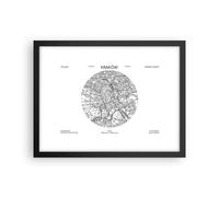 Poster 40x30cm Carta Geografica Cracovia Polonia Stampe Immagini Quadri Moderni