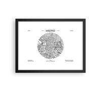 Poster 40x30cm Carta Geografica Madrid Spagna Stampe Immagini Quadri Moderni
