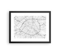 Poster 40x30cm Città mappa Parigi Stampe Immagini Quadri Moderni Murale