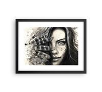 Poster 40x30cm Donna piume labbra art. Stampe Immagini Quadri Moderni Murale
