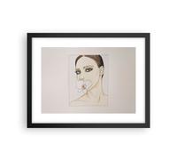 Poster 40x30cm Donna Silenzio Fiore Stampe Immagini Quadri Moderni Murale