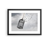 Poster 40x30cm Libertà gabbia uccelli Stampe Immagini Quadri Moderni Murale