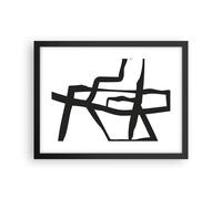 Poster 40x30cm Linea Bianco E Nero Astrattismo Stampe Immagini Quadri Moderni