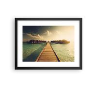 Poster 40x30cm Maldive Cottage Acqua Stampe Immagini Quadri Moderni Murale