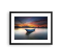 Poster 40x30cm Ovest Il Sole La Barca Stampe Immagini Quadri Moderni Murale
