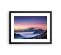 Poster 40x30cm Ovest Il Sole Le Montagne Stampe Immagini Quadri Moderni Murale