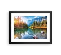Poster 40x30cm Paesaggio montagne alba Stampe Immagini Quadri Moderni Murale