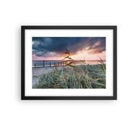 Poster 40x30cm Spiaggia Erba Orizzonte Stampe Immagini Quadri Moderni Murale