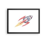 Poster 40x30cm Un Razzo Spaziale Bambini Cosmo Stampe Immagini Quadri Moderni