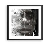 Poster 40x40cm Africano Autoctono Volto Stampe Immagini Quadri Moderni Murale