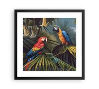 Poster 40x40cm Ara pappagalli palme Stampe Immagini Quadri Moderni Murale
