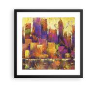 Poster 40x40cm Astrazione Città Grattacieli Stampe Immagini Quadri Moderni