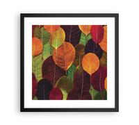 Poster 40x40cm Autunno Foglie Grafica Stampe Immagini Quadri Moderni Murale