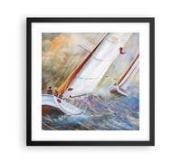 Poster 40x40cm Barca a vela immagine regata Stampe Immagini Quadri Moderni