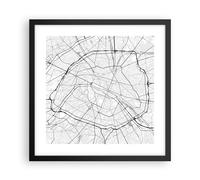 Poster 40x40cm Città mappa Parigi Stampe Immagini Quadri Moderni Murale