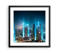 Poster 40x40cm città notte strada Stampe Immagini Quadri Moderni Murale