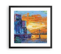 Poster 40x40cm Città Ponte Impasto Stampe Immagini Quadri Moderni Murale