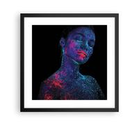 Poster 40x40cm Donna Ultravioletti Glitter Stampe Immagini Quadri Moderni Murale
