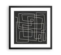 Poster 40x40cm In bianco e nero labirinto linea Stampe Immagini Quadri Moderni