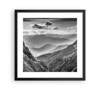 Poster 40x40cm In bianco e nero paesaggio montagne Stampe Quadri Moderni