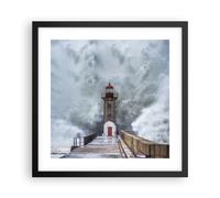 Poster 40x40cm Lanterna Mare Tempesta Stampe Immagini Quadri Moderni Murale