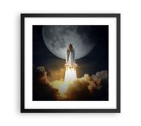 Poster 40x40cm Luna Un Razzo Spaziale Nasa Stampe Immagini Quadri Moderni Murale