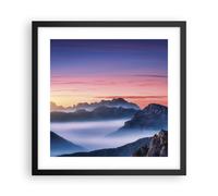 Poster 40x40cm Ovest Il Sole Le Montagne Stampe Immagini Quadri Moderni Murale