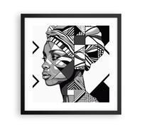 Poster 40x40cm Ritratto Afroamericano Turbante Stampe Immagini Quadri Moderni