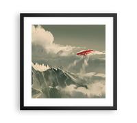 Poster 40x40cm Rosso aereo montagne Stampe Immagini Quadri Moderni Murale