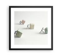Poster 40x40cm Simbolo palla cubo Stampe Immagini Quadri Moderni Murale