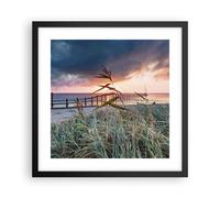 Poster 40x40cm Spiaggia Erba Orizzonte Stampe Immagini Quadri Moderni Murale