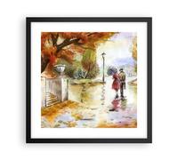 Poster 40x40cm Tempo pioggia autunno parco Stampe Immagini Quadri Moderni Murale