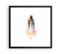 Poster 40x40cm Un Razzo Spaziale Cosmo Minimalismo Stampe Quadri Moderni