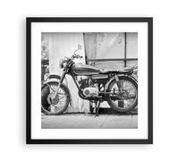 Poster 40x40cm Vecchio Moto In Bianco E Nero Stampe Immagini Quadri Moderni