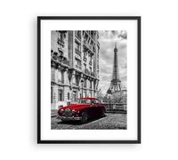 Poster 40x50cm Auto Eiffle Via edificio Stampe Immagini Quadri Moderni Murale