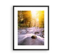 Poster 40x50cm Autunno foresta montagna fiume Stampe Immagini Quadri Murale