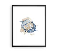 Poster 40x50cm Balena acquerello oro Stampe Immagini Quadri Moderni Murale