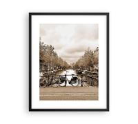 Poster 40x50cm Canale Biciclette Amsterdam centro Stampe Immagini Quadri Murale