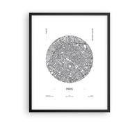 Poster 40x50cm Carta Geografica Parigi Francia Stampe Immagini Quadri Murale