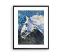 Poster 40x50cm Cavallo acquerello ritratto Stampe Immagini Quadri Moderni Murale