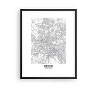 Poster 40x50cm Città mappa Berlino Stampe Immagini Quadri Moderni Murale