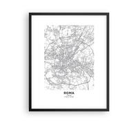 Poster 40x50cm Città Mappa Roma Stampe Immagini Quadri Moderni Murale