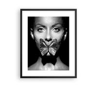 Poster 40x50cm Donna Farfalla Bocca Stampe Immagini Quadri Moderni Murale