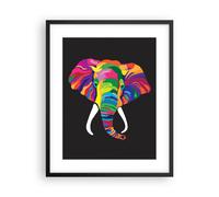 Poster 40x50cm Elefante divertimento colorito animale Stampe Quadri Murale