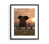 Poster 40x50cm elefante riva mare Stampe Immagini Quadri Moderni Murale