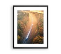 Poster 40x50cm Ferrovia autunno sole Stampe Immagini Quadri Moderni Murale