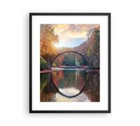Poster 40x50cm Giardino rododendri ponte Stampe Immagini Quadri Moderni Murale