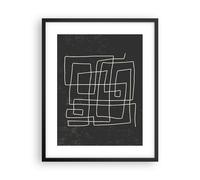 Poster 40x50cm In bianco e nero labirinto linea Stampe Immagini Quadri Murale
