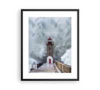 Poster 40x50cm Lanterna Mare Tempesta Stampe Immagini Quadri Moderni Murale